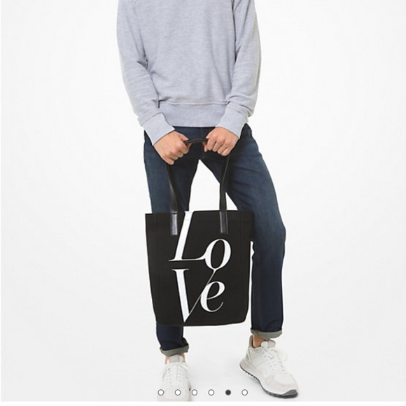 Michael Kors Watch Hunger Stop LOVE Tote bag Canvas black - Picture 10 of 15